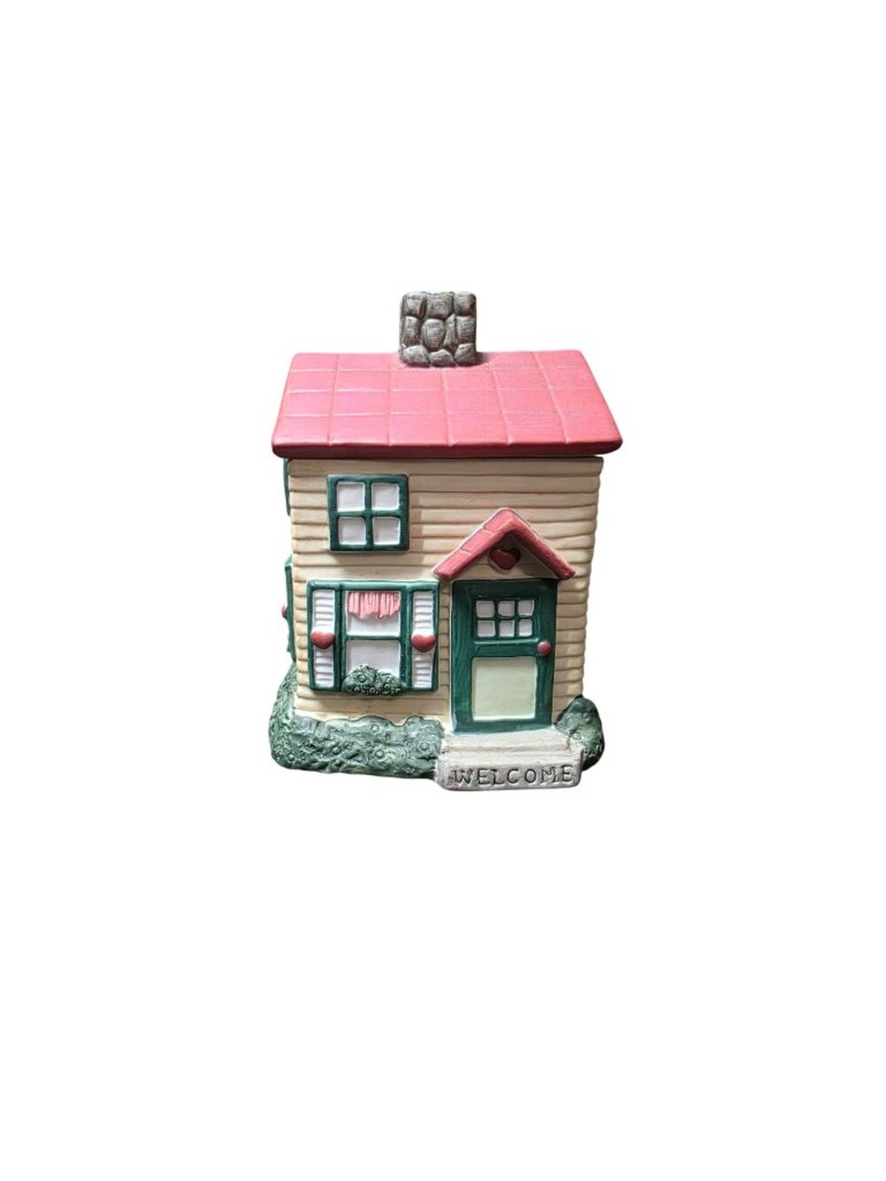 Vintage Ceramic House-Shaped Canister Cookie Jar